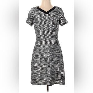 Tory Burch Size 4 Tweed Black , Blue and White Dress